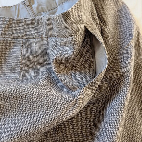 Tabitha Anthropologie Beige Linen Cotton Pleated Pencil Skirt Womens 8 - Picture 6 of 7